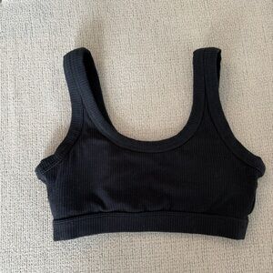 ALO Yoga Black Ribbed Sports Bra